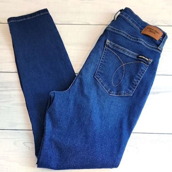 Calvin Klein Skinny Jeans High Rise Blue Denim Womens Size 10 - Picture 1 of 15